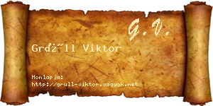 Grüll Viktor névjegykártya